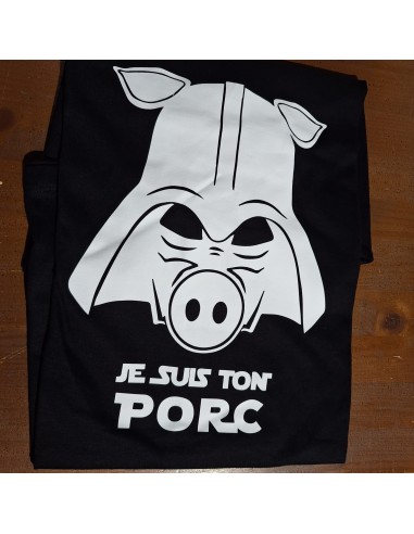 Textiles - Tshirts "Je Suis Ton Porc" imitation Star Wars  (Taille M, L)