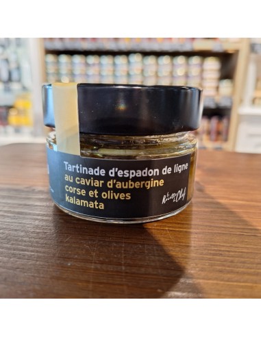 Tartinade d'Espadon de ligne au Caviar d'Aubergine Corse et Olives Kalamata