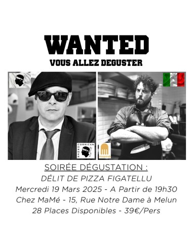 Soirée Dégustation Pizza Figatellu - Mercredi 19 Mars 2025 - 20h